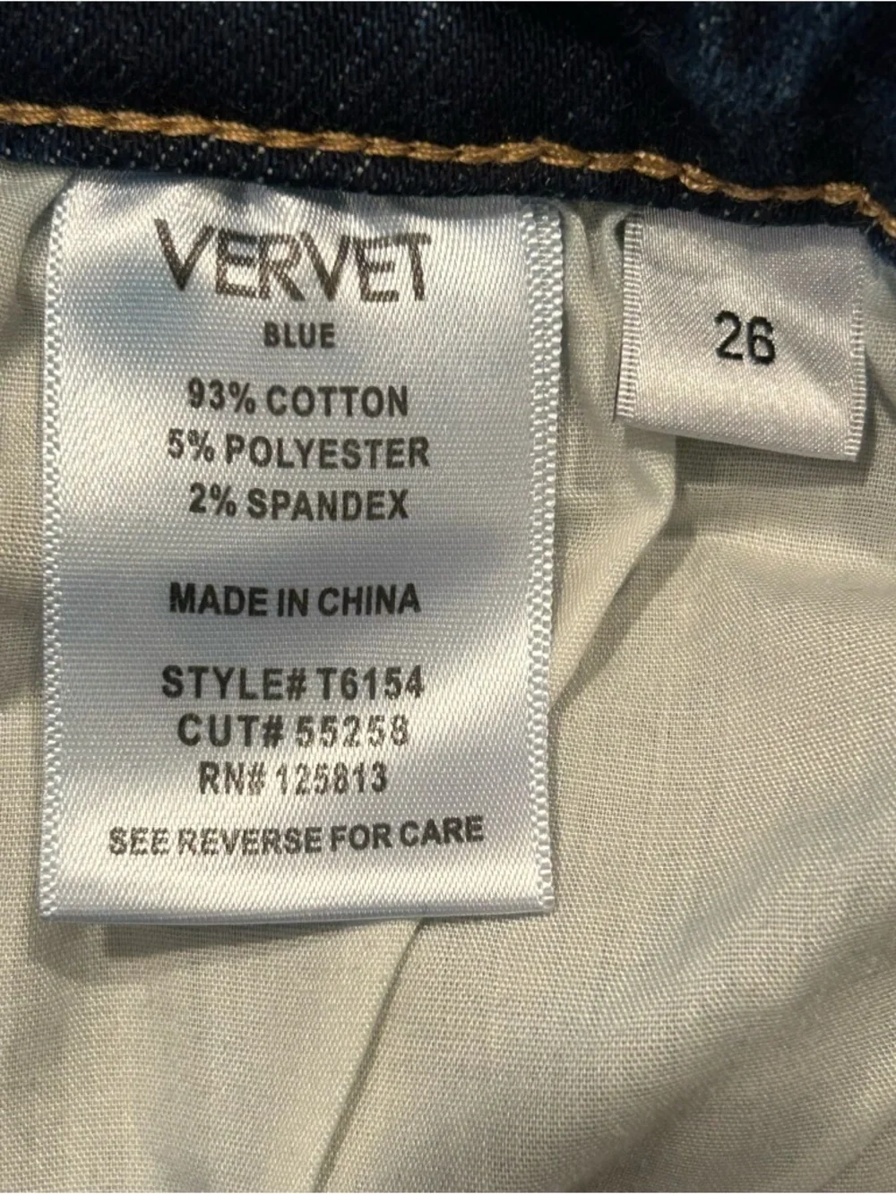 Vervet Blue High Rise Skinny Jeans Women’s Size 26 Dark Wash Stretch Raw Hem‎